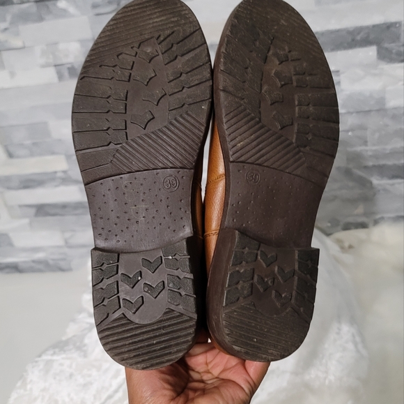 First Sight Taupe Buckle Ankle Booties - Picture 5 of 8